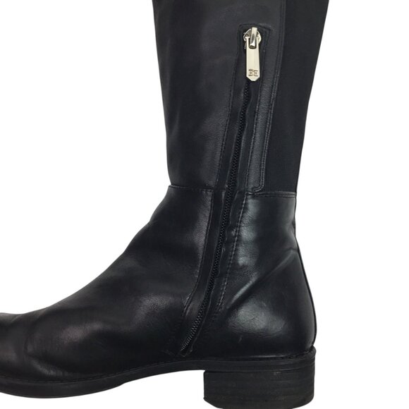 Sam Edelman Pam Over-The-Knee Black Leather Textile Boots Womens 8M - Picture 8 of 16
